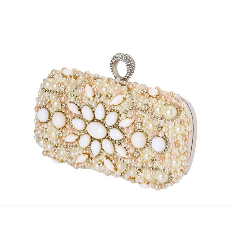 LAJOREE Amber Clutch Tas Pesta Kado Seserahan Hantaran Mahar Bridesmaid Valentine Gift Motif India Vintage Embroidery Small Pearl