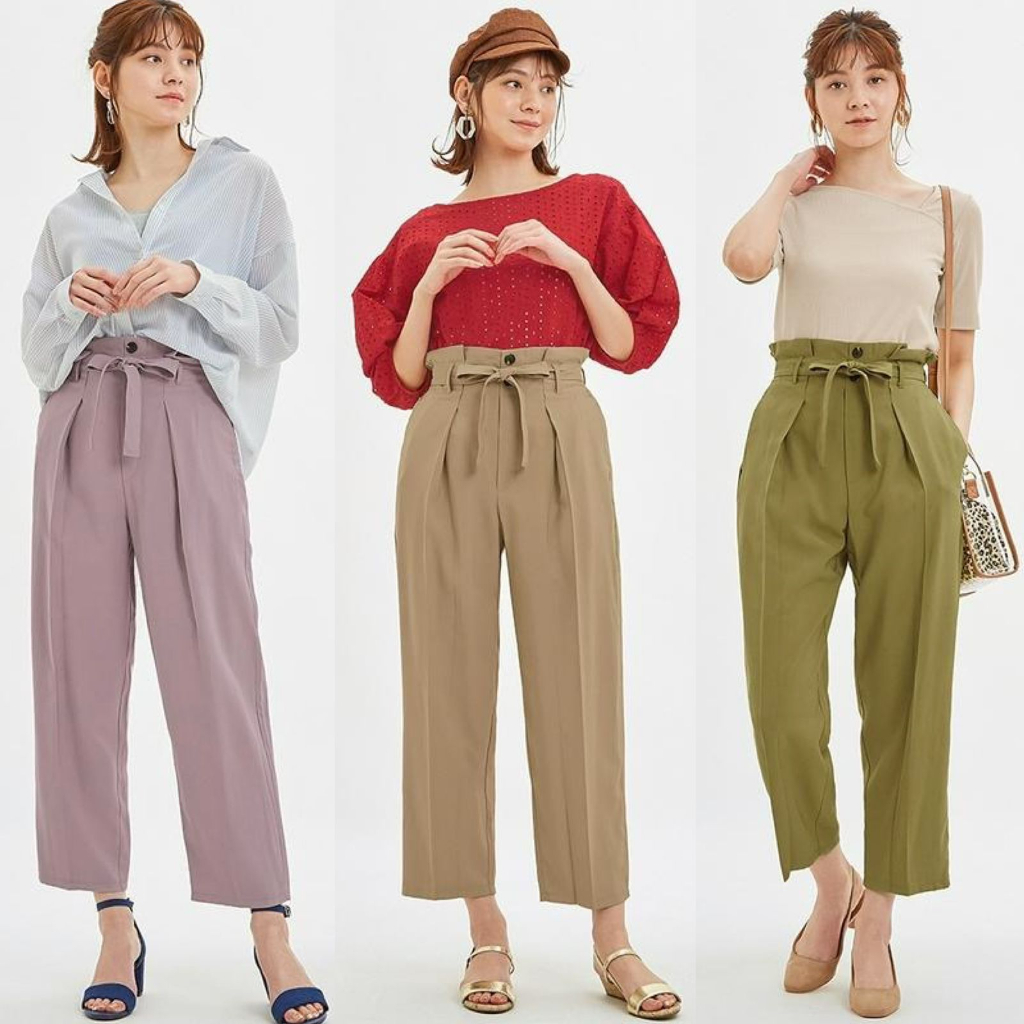 Unq high waist stuck belted pants