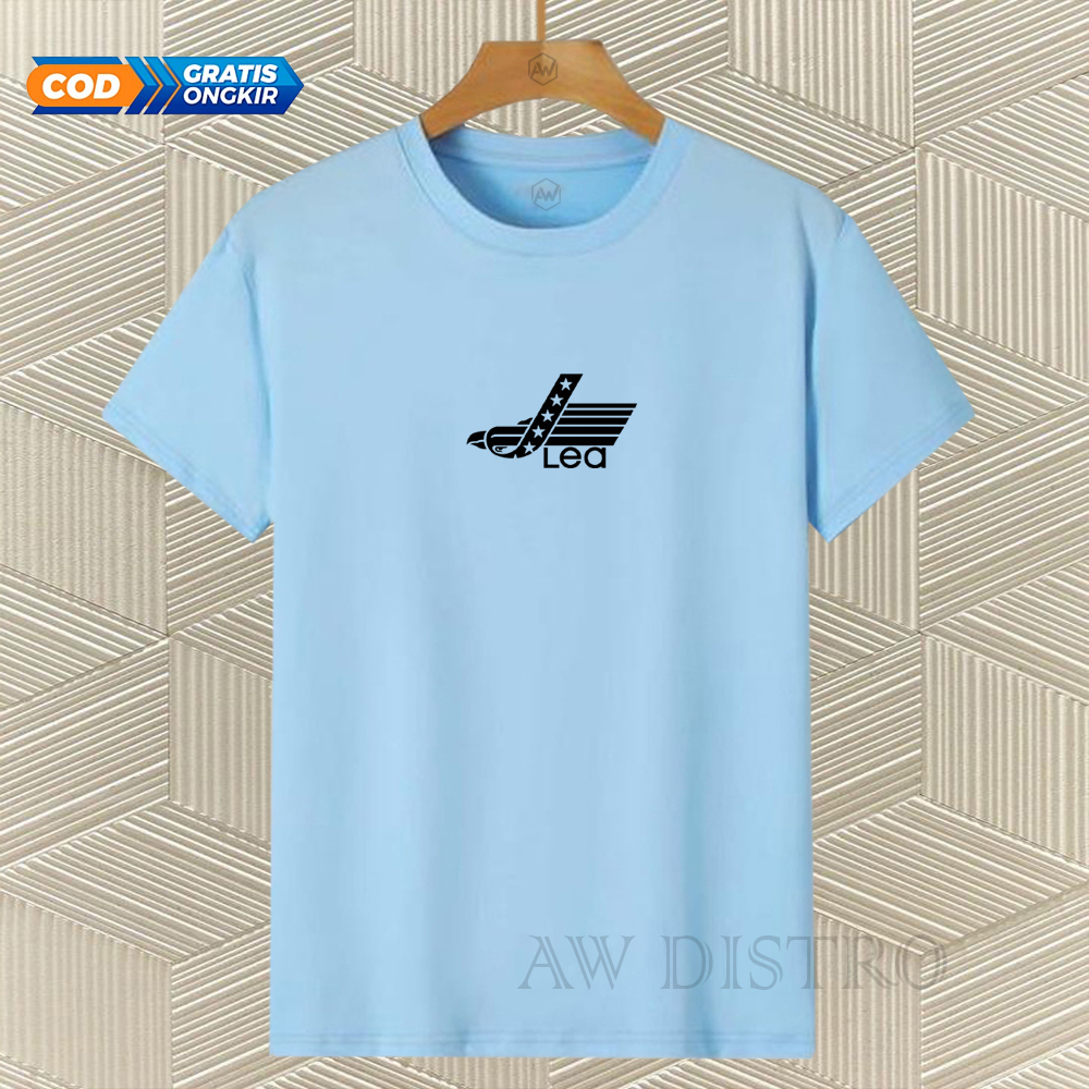 COD Baju Kaos Distro L3a Text Hitam Premium Quality Lengan Pendek