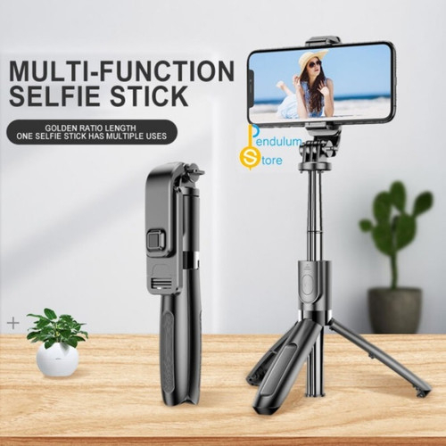 DYNAMIC-Tongsis Tripod Bluetooth R1 R1s Selfie Stick Tomsis Remote Control 3in1