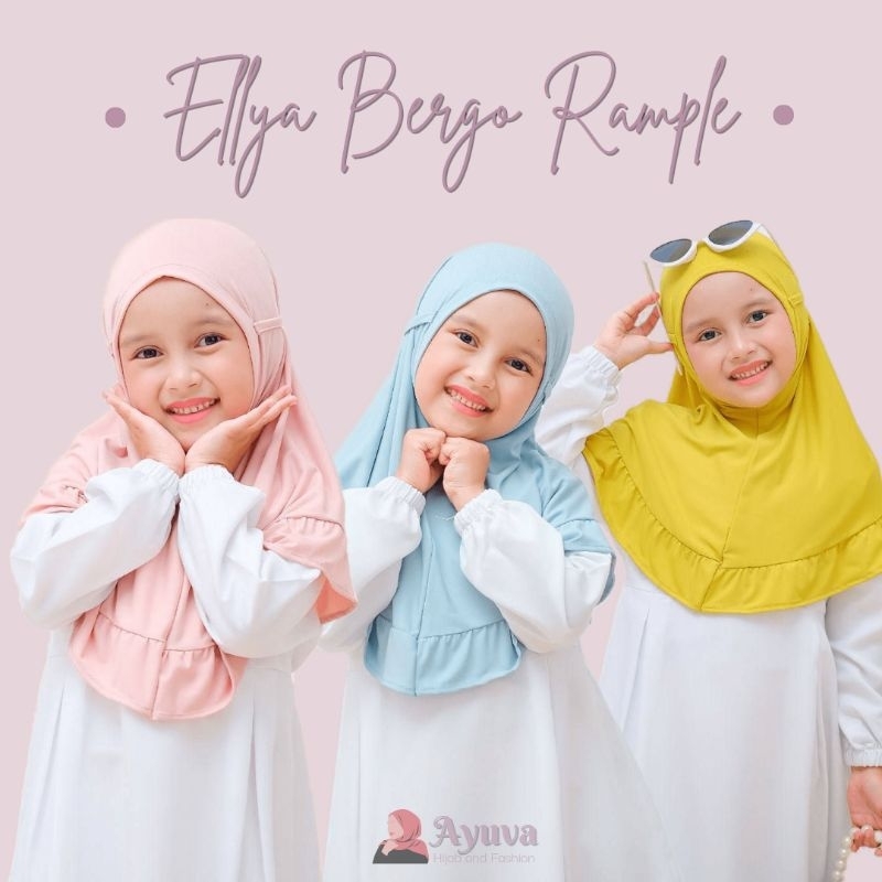 Hijab Anak Ellya Bergo Rample | Hijab Bergo Anak | Hijab Bergo Termurah