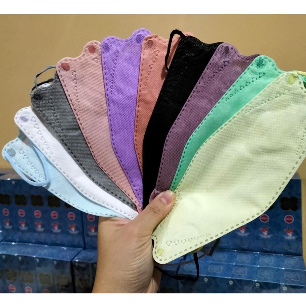 Masker kf94 masker warna warni 4ply Premium Quality isi 10pc/pak Mix 10 warna FILTCARE BERLOGO