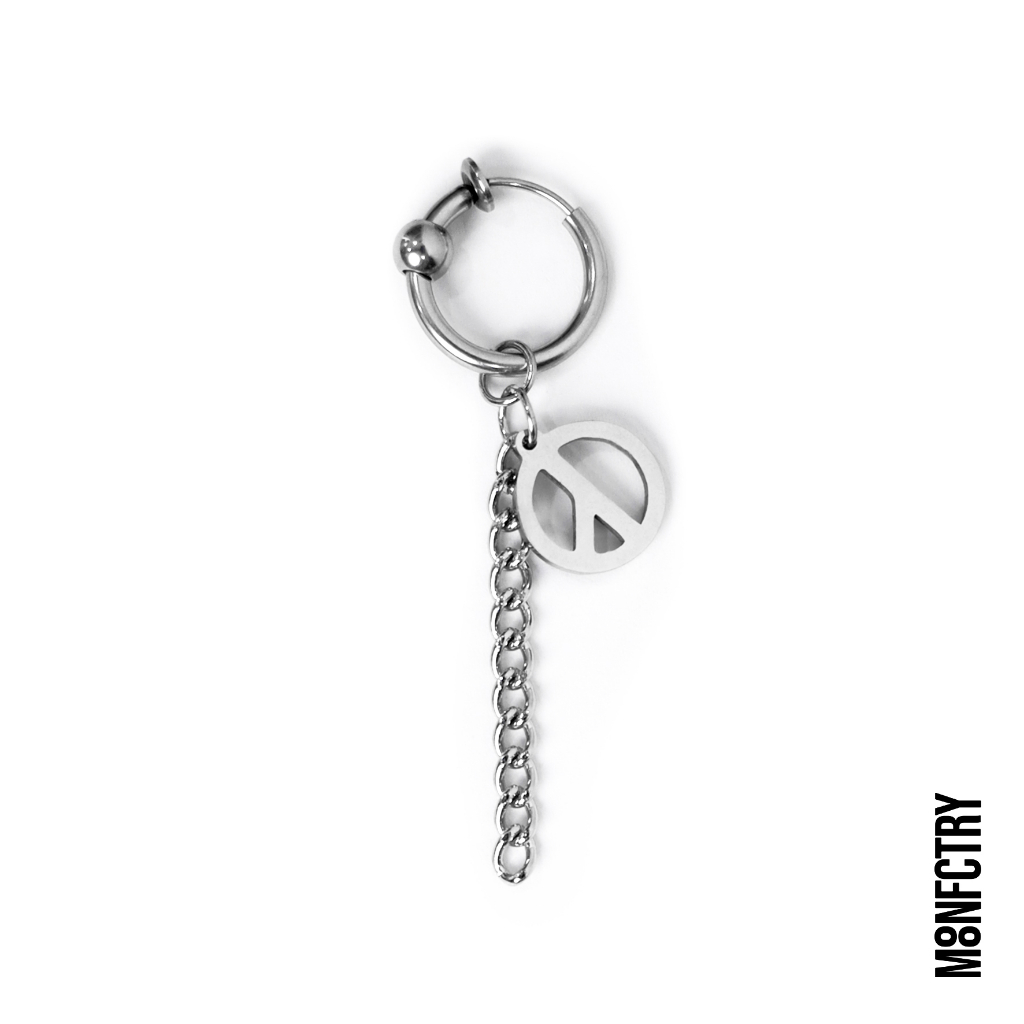 Anting Tindik & Jepit Rantai PMO / Peaceminusone Chain Clip & Piercing Earring || MOONFCTRY