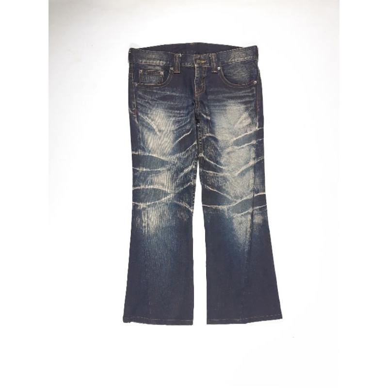 tornado mart flared bleaching jeans cutbray