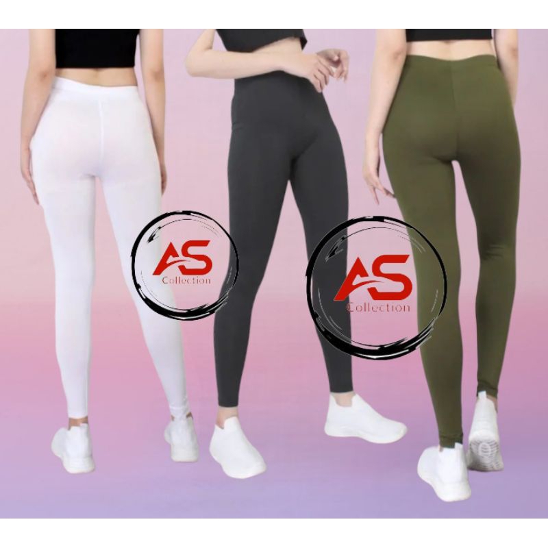 3pcs legging panjang polos/celana dalam wanita/legging panjang olahraga/senam lari gym fitness