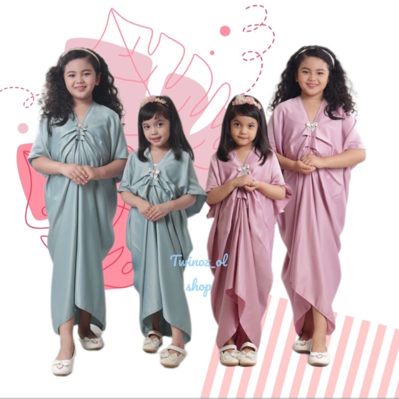 KAFTAN ANAK+Bross | BAJU COUPLAN | BAJU PESTA | BAJU LEBARAN ANAK 2th - Dewasa