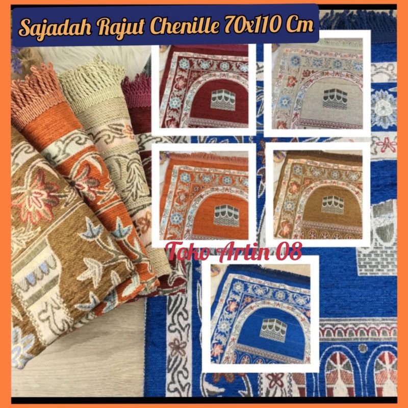 Sajadah Arbain Rajut Tambang Chenille Besar Murah High Quality