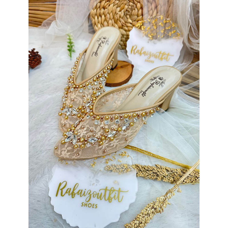 sepatu amirra wanita wedding nude 7cm tahu