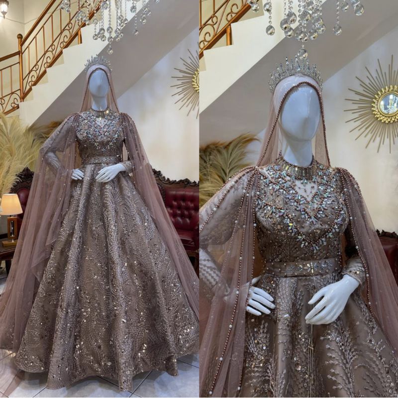 TERBARU//GAUN PENGANTIN HARNET PREMIUM //BARBIE GOTIK MEWAH BEREKOR MODERN//GAUN