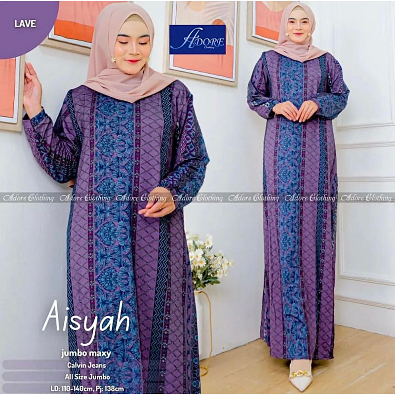 Aisyah Jumbo Maxy - Gamis Calvin Jeans Jumbo Terbaru / 023-7345