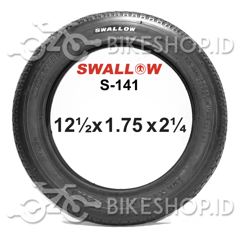 Ban Luar Sepeda Anak Swallow Ukuran 12 1/2 x 1.75 x 2 1/4 Hitam S-141 | High Quality