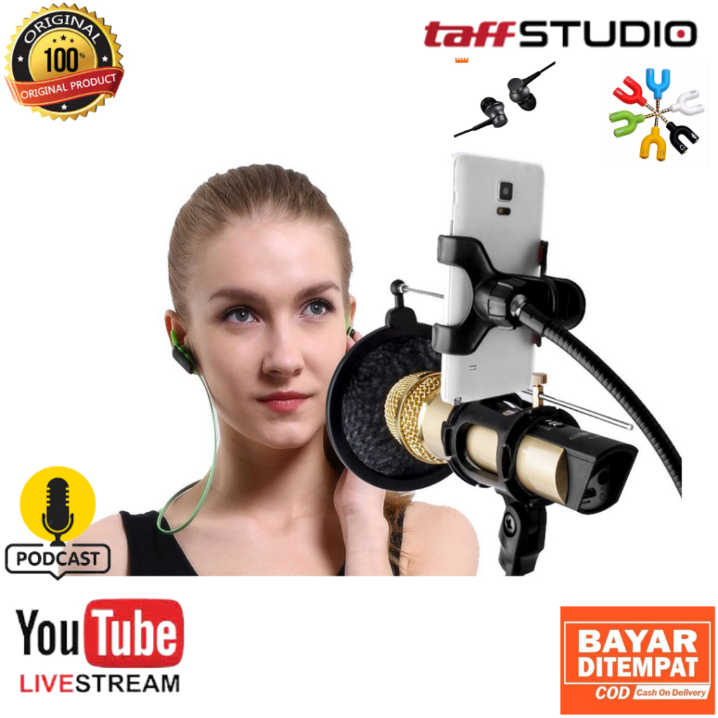 PAKET LENGKAP MIC CONDENSER BM 800 TaffStudio Live Streaming