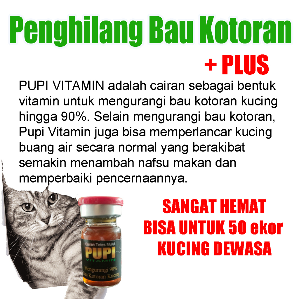 Paket 3 Pupi Vitamin 5 ml Kucing Gratis 1 Ukuran 2,5 ml