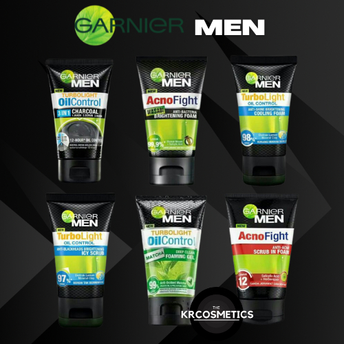 GARNIER MEN Acno Fight Anti-Acne Scrub In Foam Cleanser / Wasabi Brightening 100ml