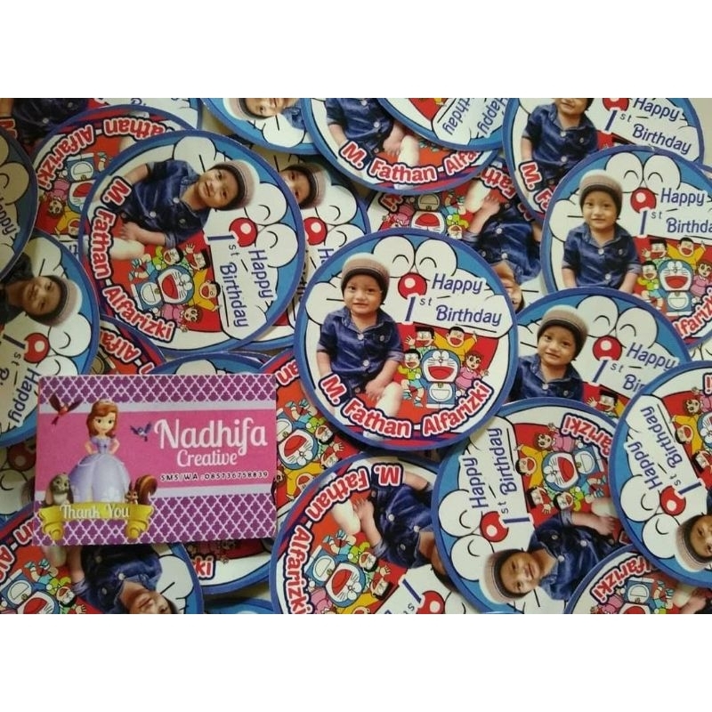 

Stiker Ulang Tahun Doraemon + foto anak