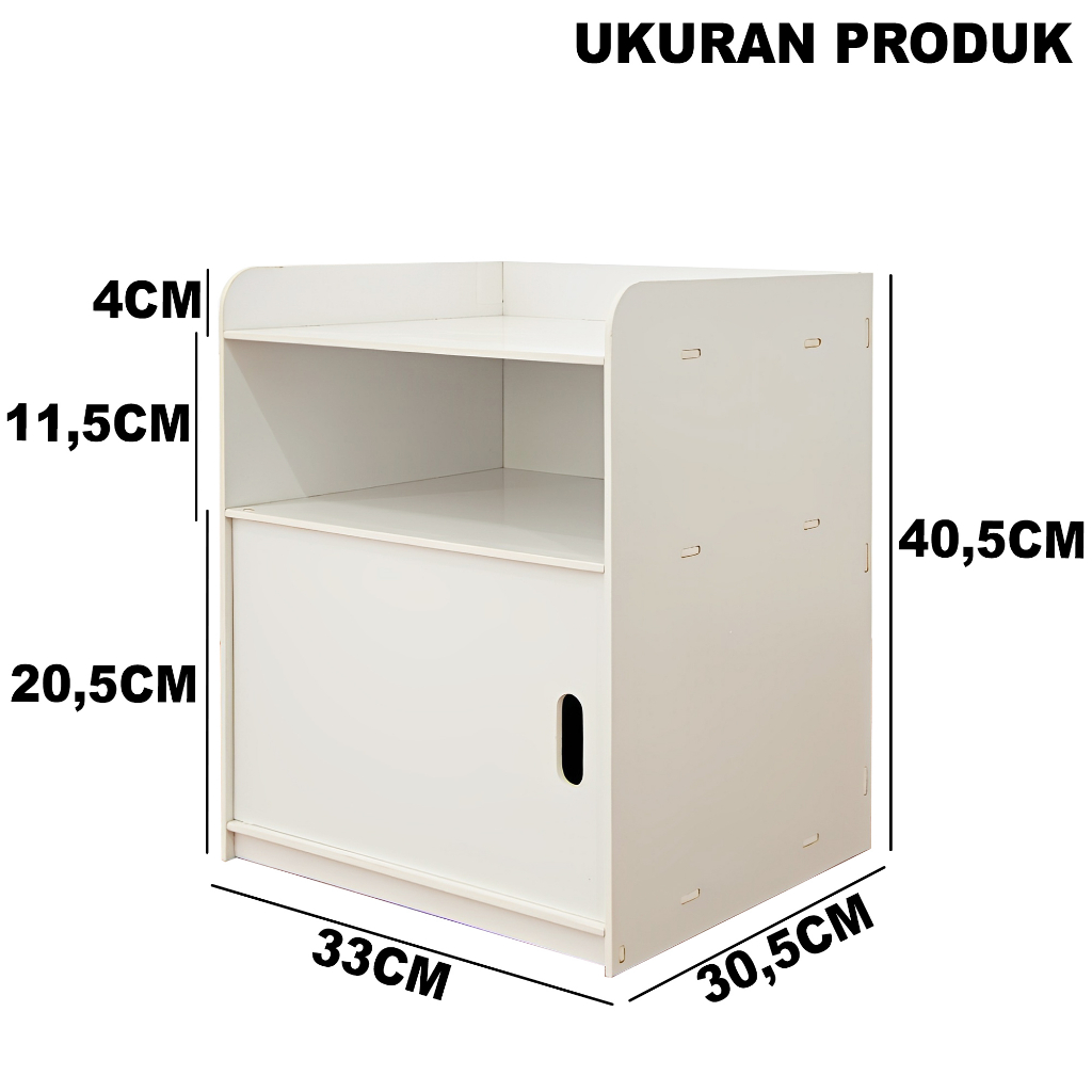 Rak Meja Nakas 1 Ruang 1 Lemari Bed Side Table Serbaguna MDF - LC039