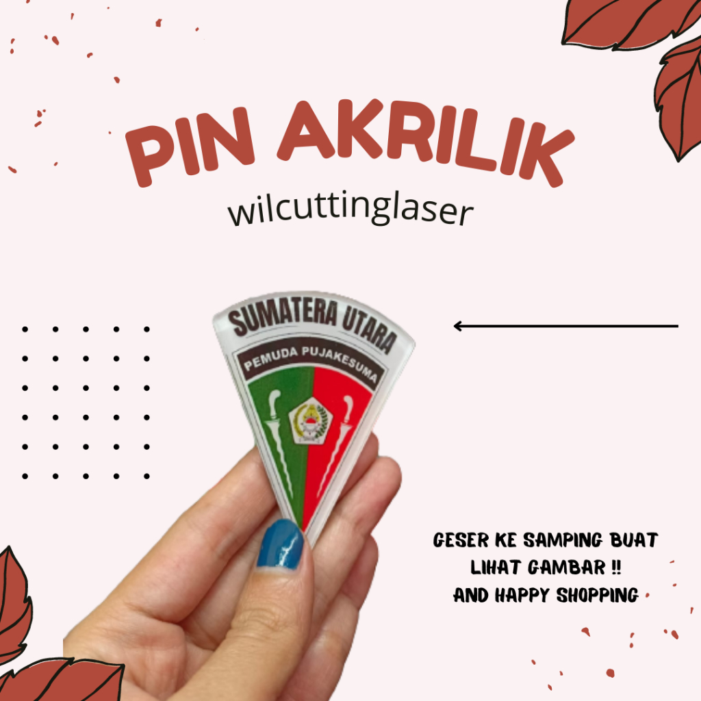 PIN AKRILIK CUSTOME/PIN BAJU/BAHAN AKRILIK/UKURAN PIN BISA CUSTOME