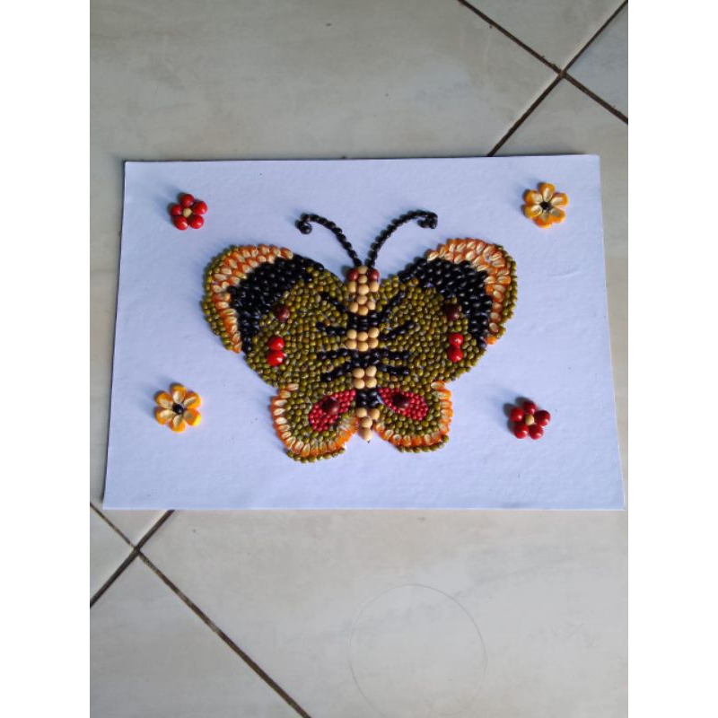 kolase biji bijian kupu-kupu