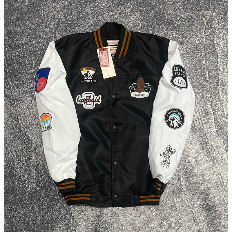 Varsity Jacket LUYIBAID - HItam Comby Puring Premium