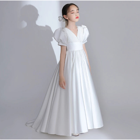 gaun anak dress ballgown simple elegant gaun ekor