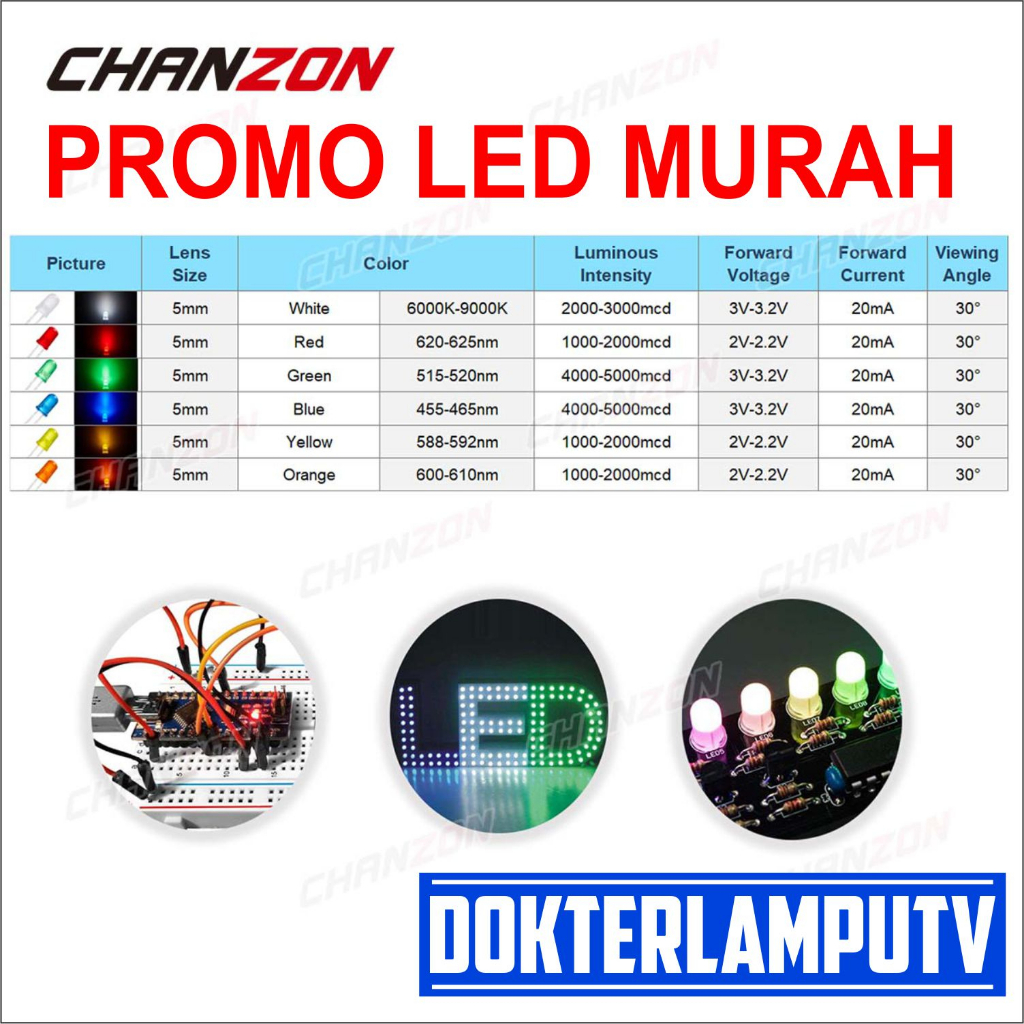 LAMPU LED 5MM MERAH KUNING HIJAU BIRU PUTIH LED INDIKATOR LED LAMPU LAYANGAN LED 5MM PROYEKTOR ASESORIS LAYANGAN