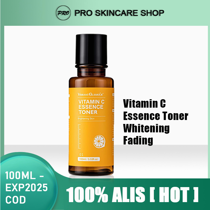 VIBRANT GLAMOUR Vitamin C Essence Toner 100ml Whitening Fading / Toner Wajah VC Kulit Menutrisi Mencerahkan Menghilangkan Bintik Anti Penuaan Original