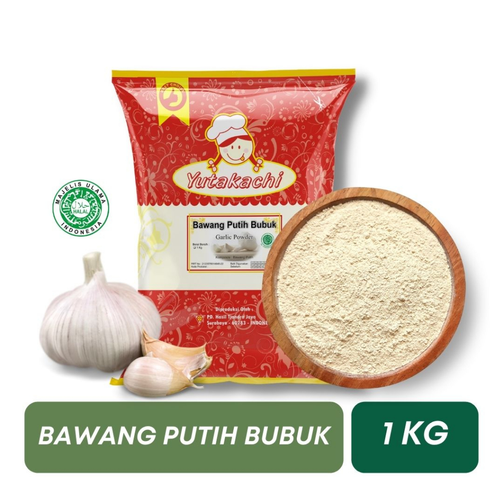 BAWANG PUTIH BUBUK 1KG YUTAKACHI (GARLIC POWDER, PUSAT BUMBU, REMPAH ALAMI, BALADO, CABE BUBUK)