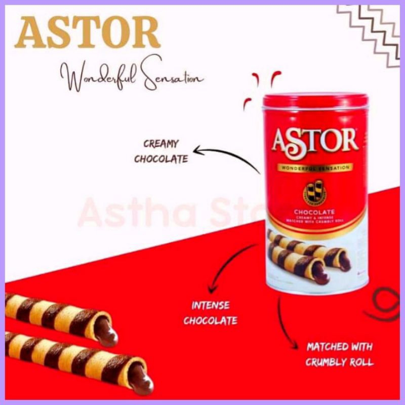 Astor Wafer Stick Coklat Kaleng by Zellshop
