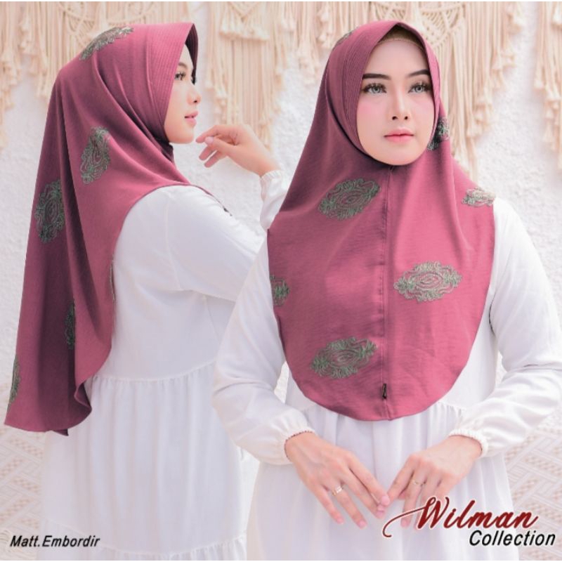 hijab instan oval sulam by wilman hijab