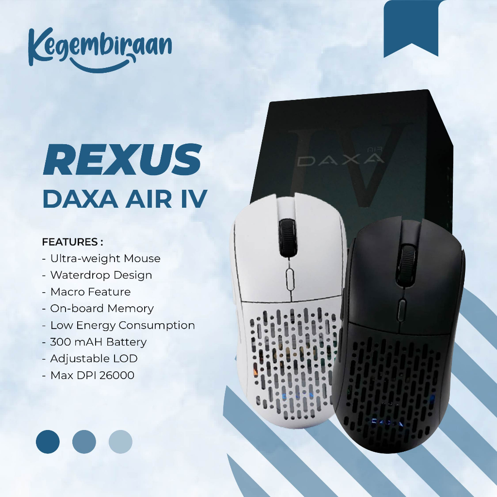 Mouse Gaming Rexus Daxa Air IV Ultra Lightweight Wireless Rechargeable - Mouse