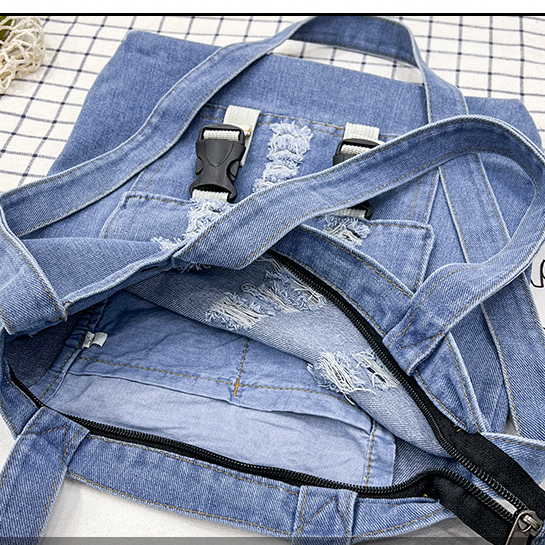 Funatic Tote Bag Jeans Denim Tas Wanita Aesthetic Import Fashion Selempang Korea FA1112