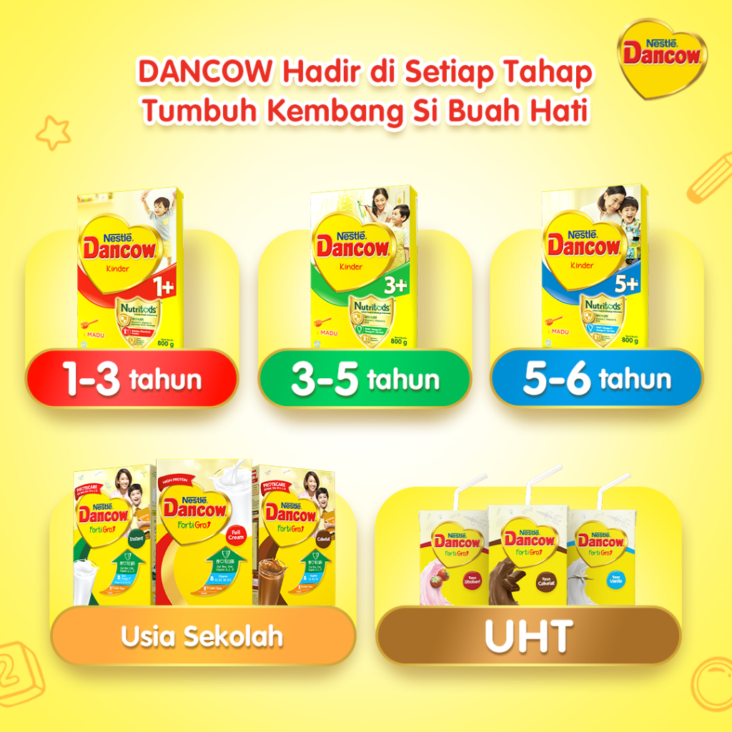 Nestle Dancow 3+ dengan Nutritods Susu Pertumbuhan Rasa Vanila 3-5 Tahun Box 750 gr x 3 pcs