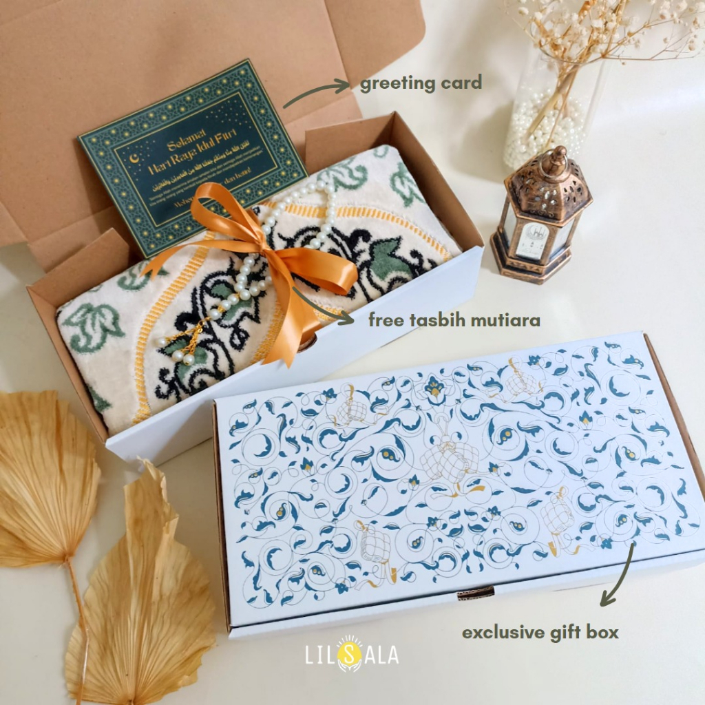 [MADINA] GIFT BOX SAJADAH MADINA DENGAN TASBIH MUTIARA PARCEL LEBARAN KADO HAMPERS IDUL FITRI/RAMADHAN