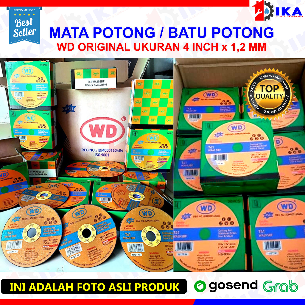 Mata gurinda gerinda WD 4 inch potong besi Cutting Wheel WD 600pcs