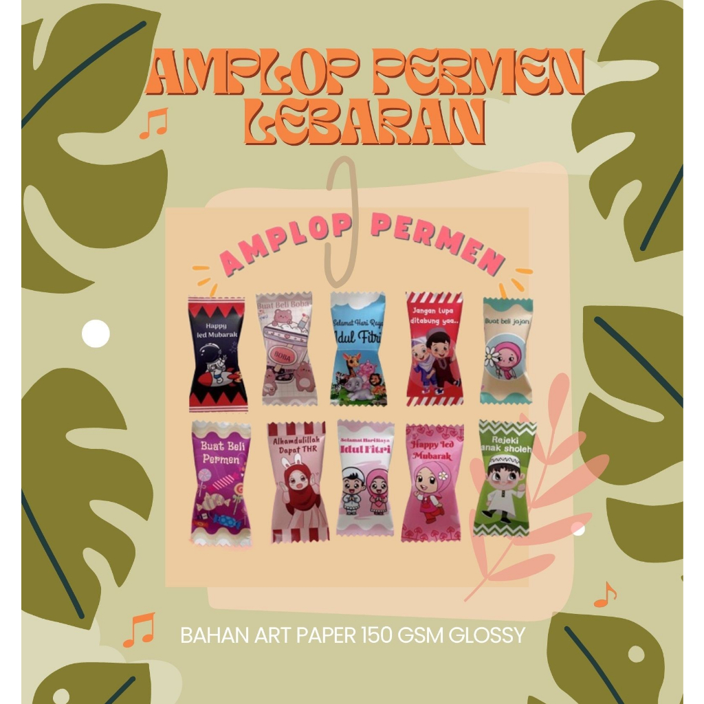 

Amplop Lebaran Bentuk Permen Unik Aesthetic isi 10pcs