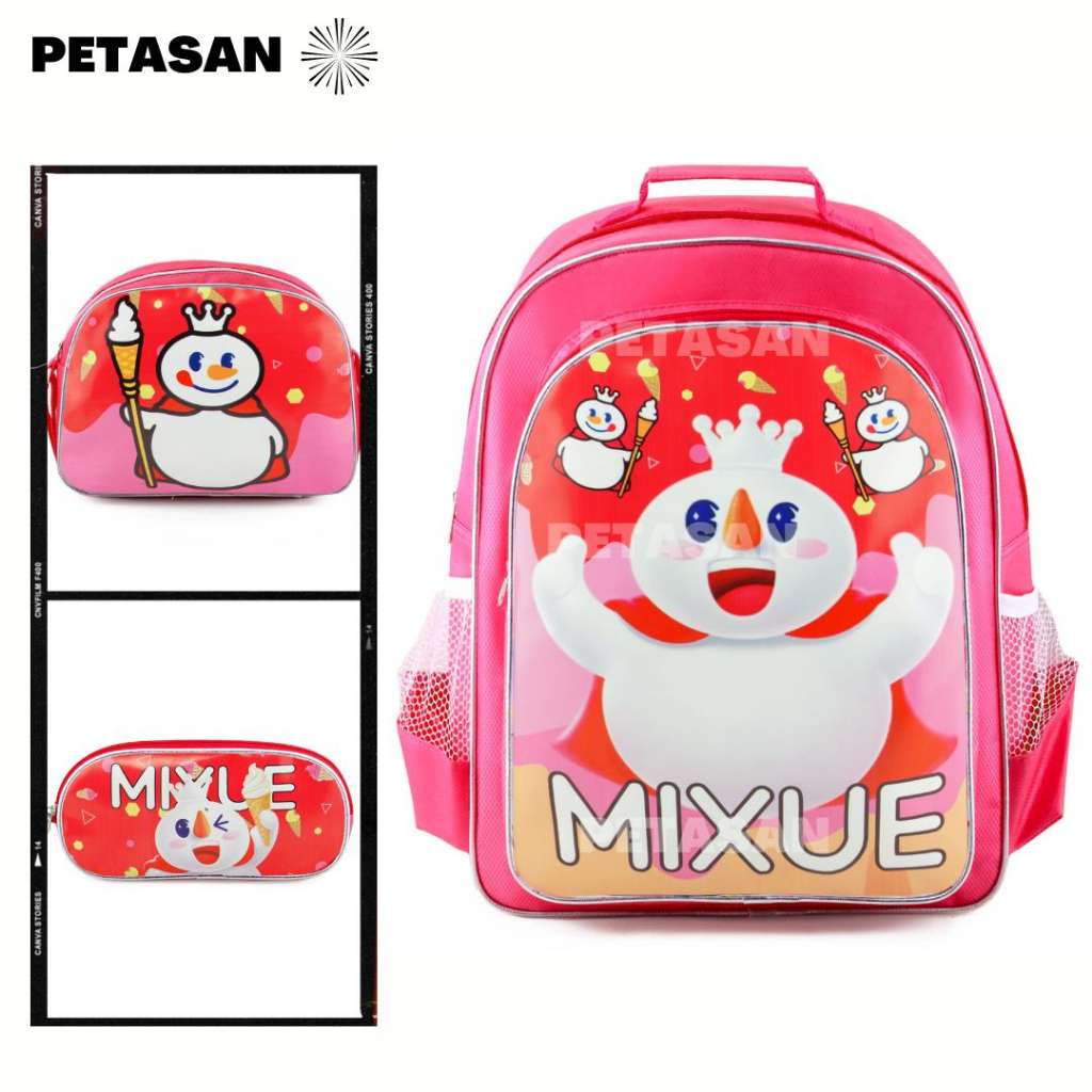 PTS - TAS RANSEL ANAK TRIPLESET KARAKTER MIXUE - SET 3 IN 1 - RANSEL SEKOLAH SD