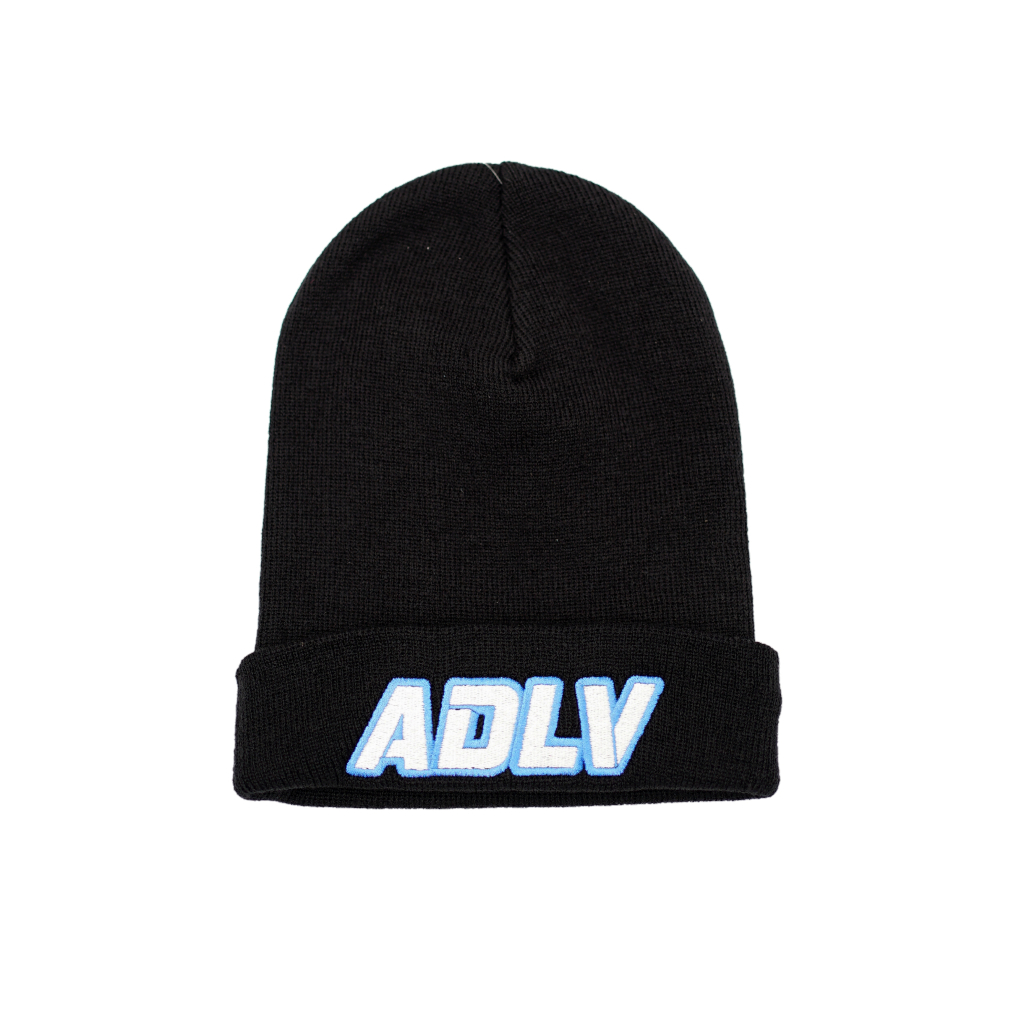 ADLV Black Blue Font Beanie Authentic / Topi Kupluk Acme De La Vie Hitam Original