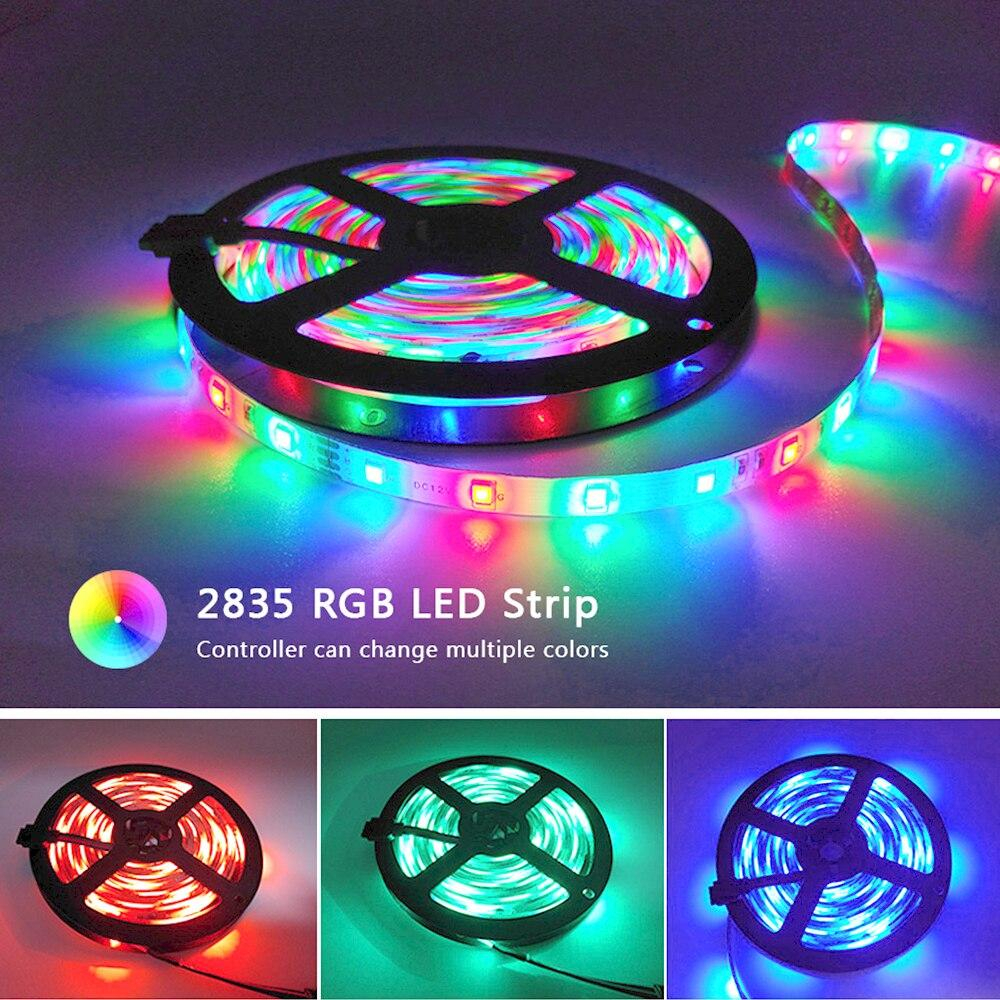 Lampu LED Strip Light RGB Remote Warna Warni IP44 IP65 2835 5050 5M 10M lampu kamar hias 5 meter 10 meter