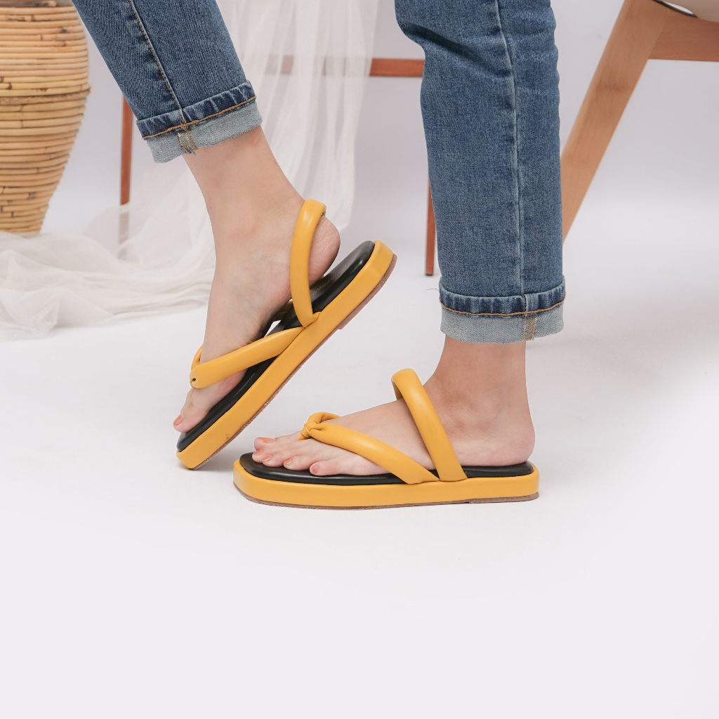 Dunkenstock RISSA Sandal wedges wanita sendal casual model tali belakang kekinian