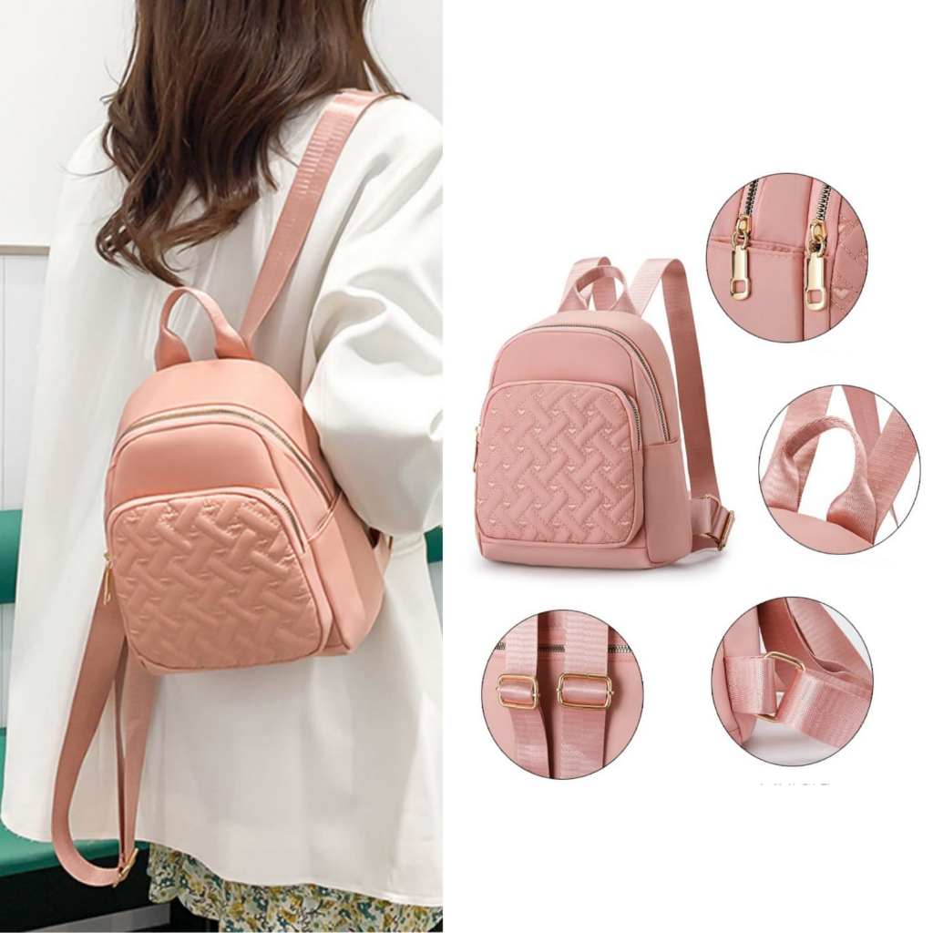 TAS RANSEL WANITA IMPORT CLINATA TA777P3 BACKPACK KOREA FASHION BATAM KEKINIAN PINK KULIAH SEKOLAH KERJA ANTI AIR BERKUALITAS TERBARU TERMURAH REMAJA DEWASA