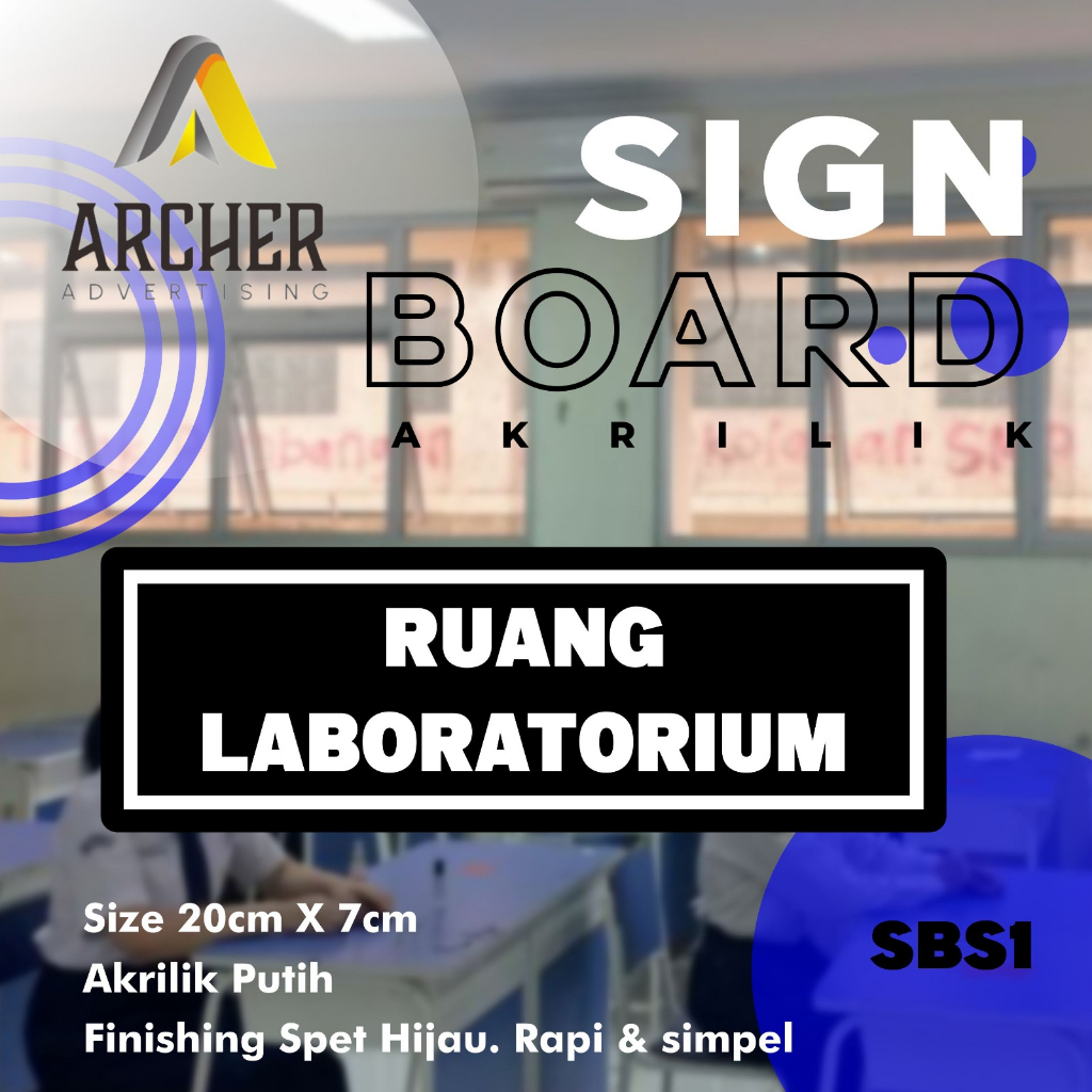 SIGN BOARD PAPAN PENUNJUK AKRILIK RUANG LABORATORIUM AKRILIK ACRYLIC