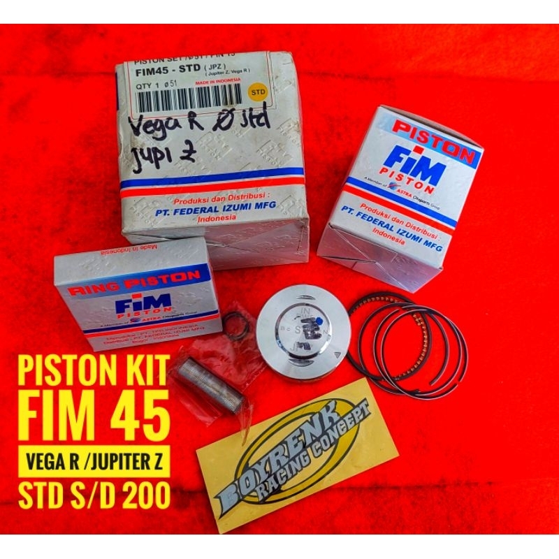 PISTON KIT FIM JUPITER Z /VEGA R OVZ STD-200 FIM45-BOYRENKRACING