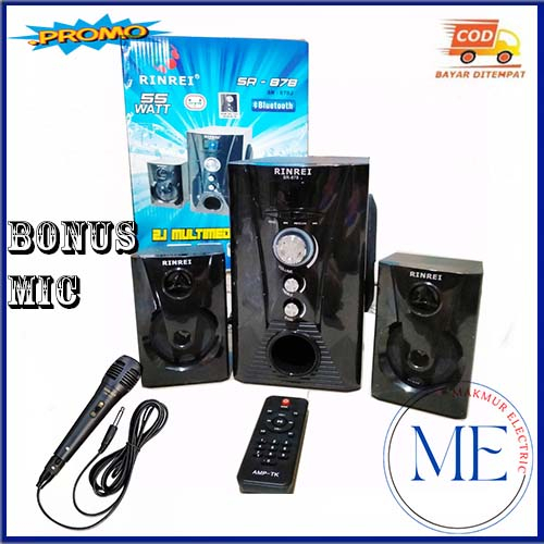 Speaker Rinrei SR-878 J Speaker Multimedia Bluetooth ( FREE MIC ) Bass Audio