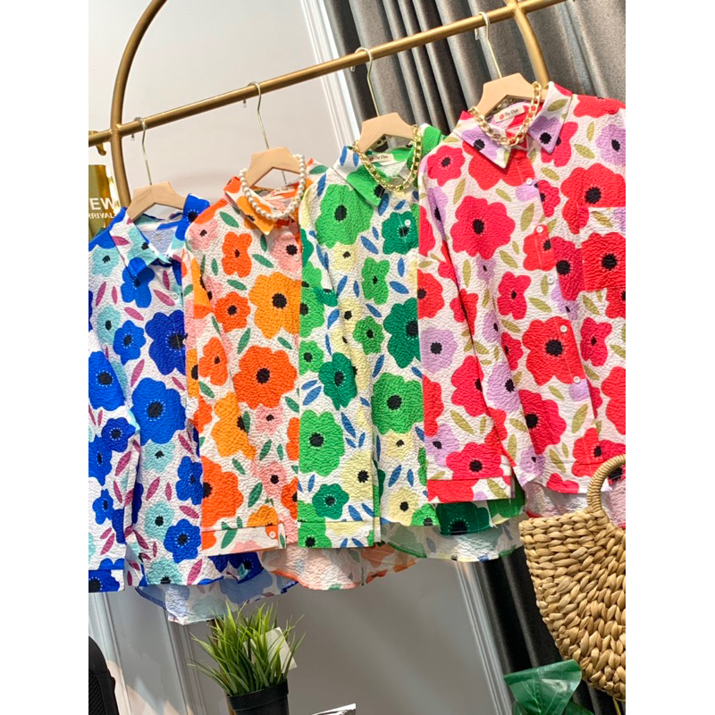 FW B1509 Kemeja BKK Import | Kemeja Flower Import