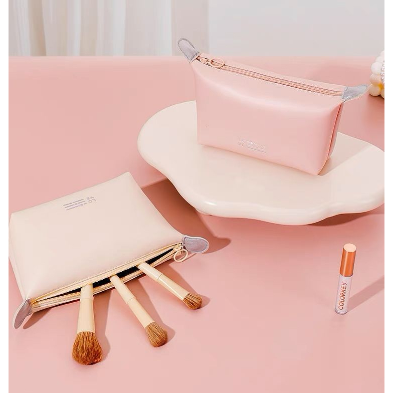 Pouch makeup bahan kulit/ Pouch waterproof