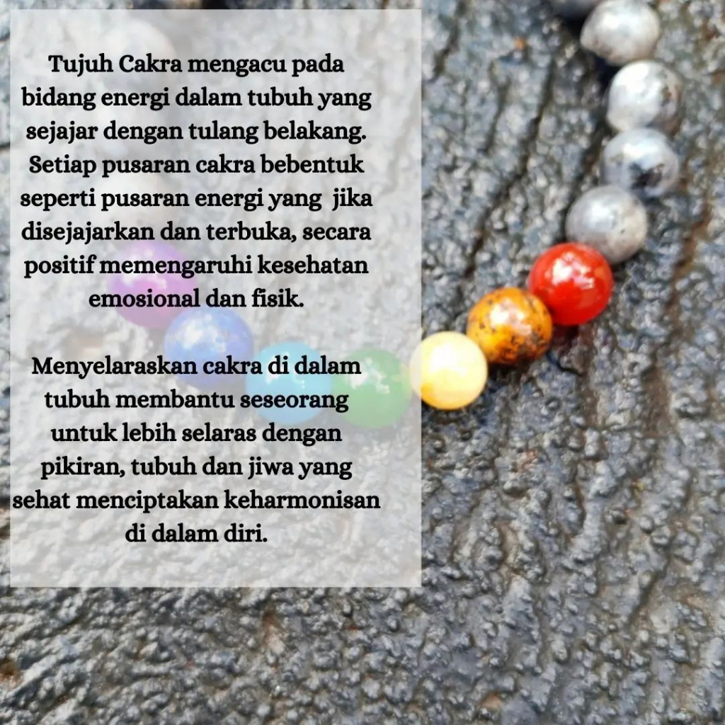 Gelang 7 Cakra Batu Alam / Gelang Energi 7 Cakra / Gelang Batu Alam Khas Bali by Craftdewata FREE Box