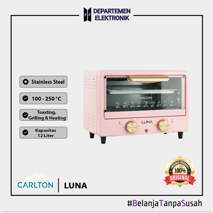 OVEN LISTRIK CARLTON LUNA KAPASITAS 12L GARANSI RESMI