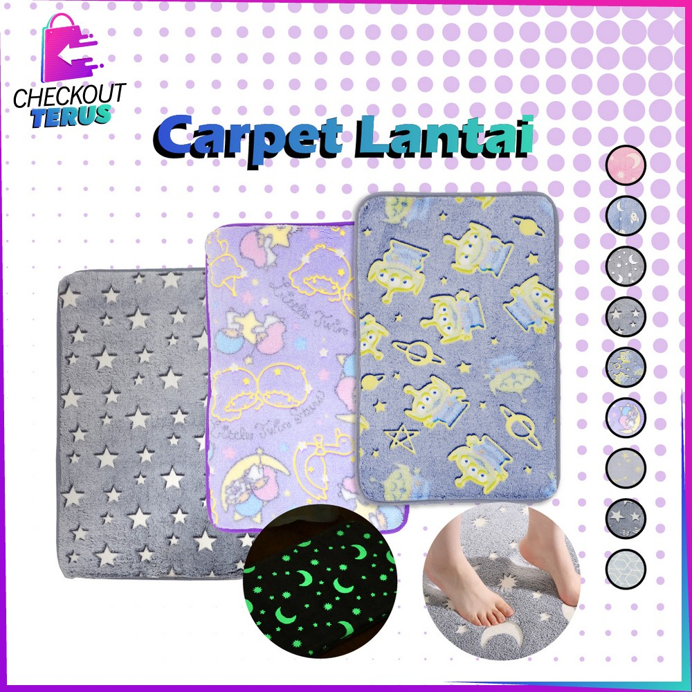 CT C363 (40x60cm) Alas Lantai Kamar Tidur Karpet Lantai Bulu Lembut Karakter Floor Mat Carpet Lantai Dekorasi Ruangan Alas Kaki Karpet Lantai Lembut