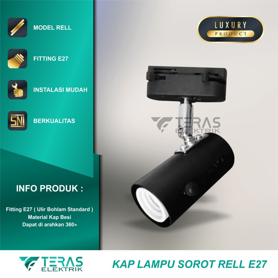 Rumah Lampu Sorot Spot Track Rel Fitting E27