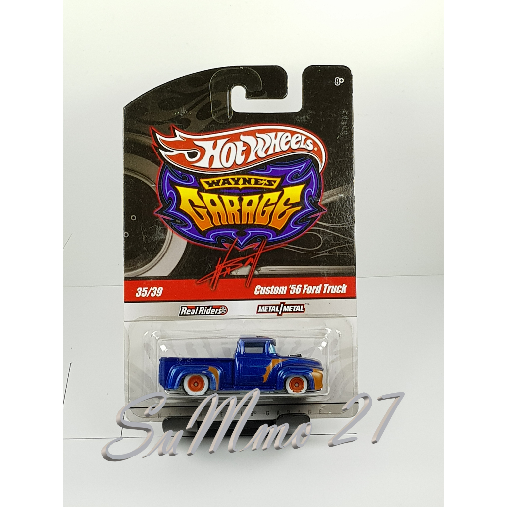 Hotwheels 56 ford truck waynes garage blue